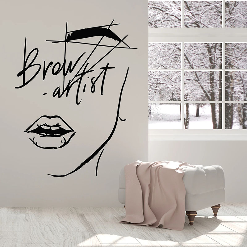 Beauty Makeup Artist - Streszczenie dziewczyna twarz naklejka rzęsy brwi