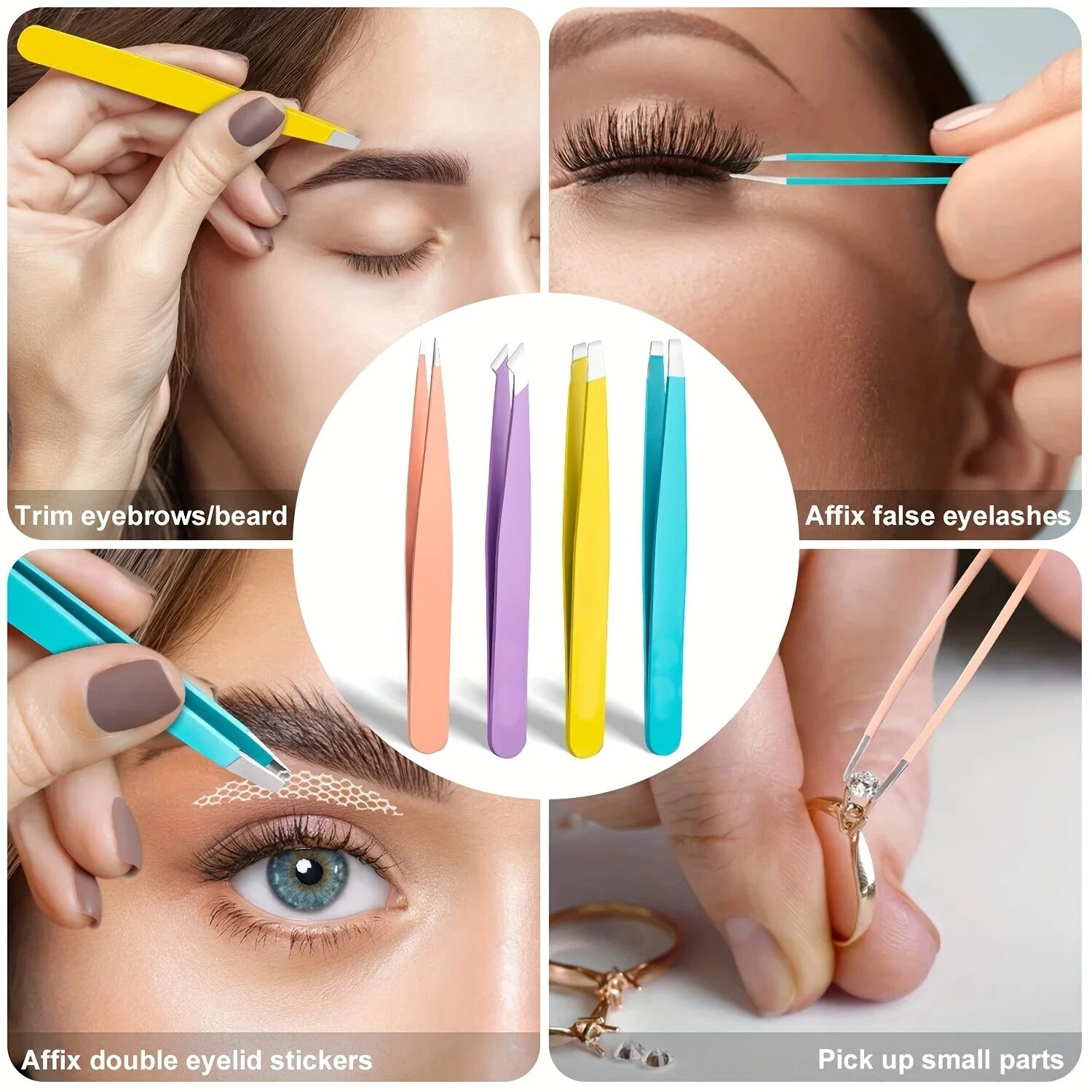 Beauty Hair Makeup - Kolorowe pęsety do brwi, do usuwania