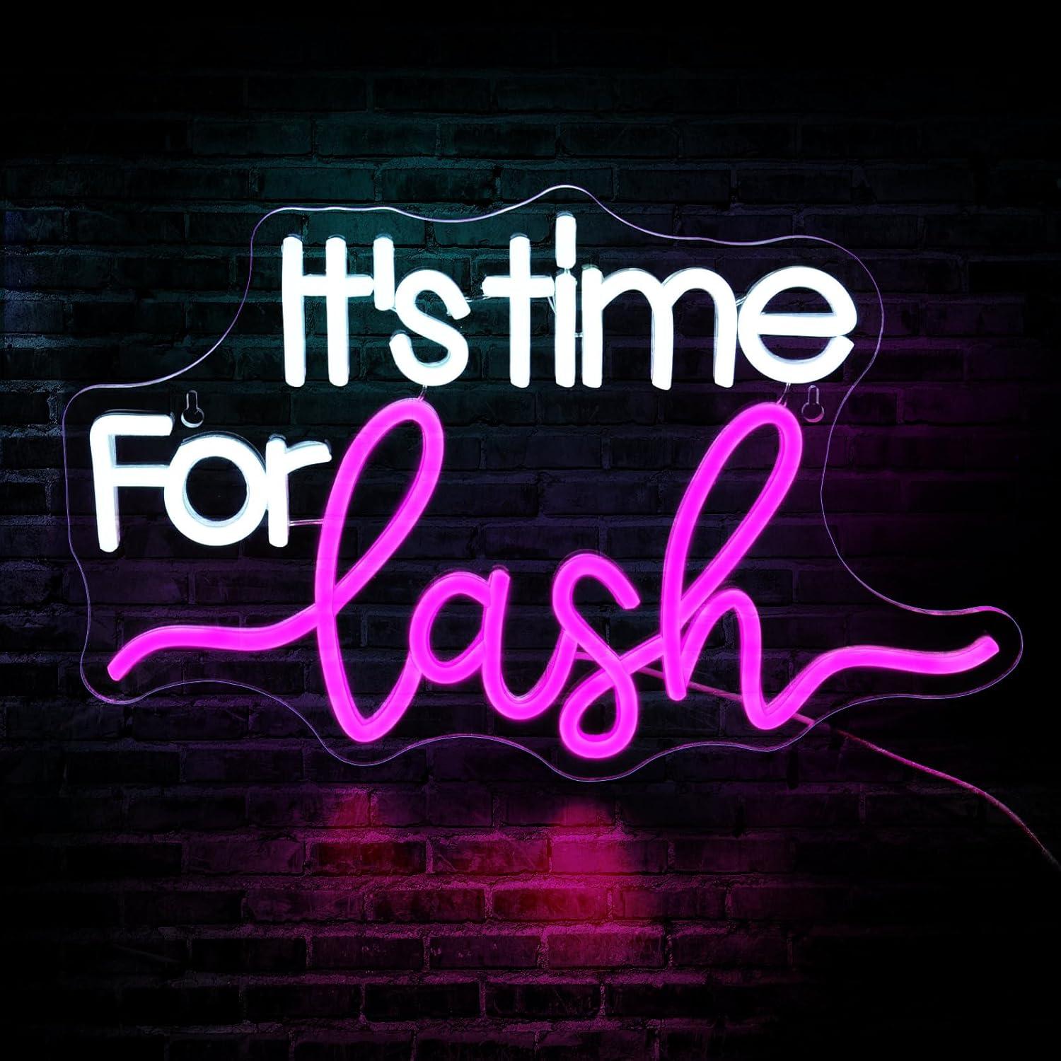 Znak Neonowy It's Time For Las – Beauty Makeup Bar recenzja i cena